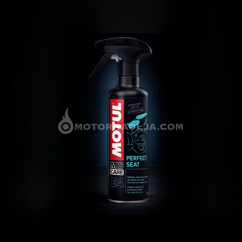 Motul E4 Perfect Seat čistilo za sedeže motocikla originalna embalaža